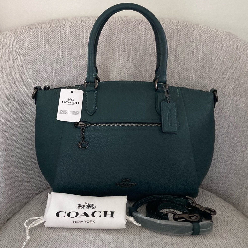 Coach Elise Satchel Crossbody Hand Bag Gunmetal - Picture 6 of 14